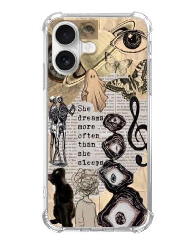 Hippie Eyes Dreamcore Phone Case Compatible with iPhone 17, Dark Academia Phone Cover for iPhone 17 - color: Hippie Eyes