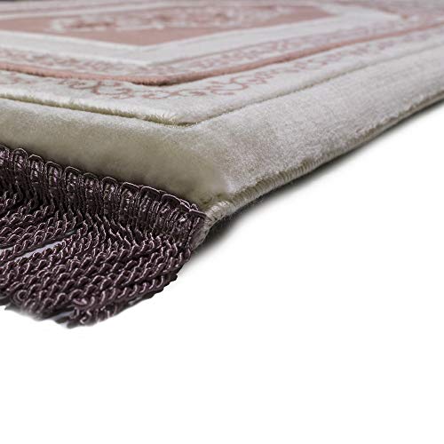 Modefa Orthopedic Prayer Rug | Padded Foam Cushion Janamaz Sajjada | One Inch Thick Soft Velvet Islamic Namaz Sajadah Carpet (Pink) - color: Pink