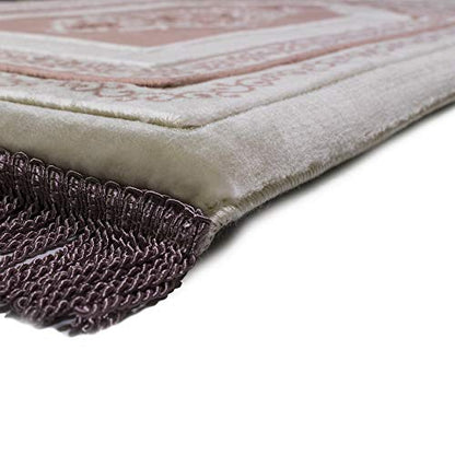 Modefa Orthopedic Prayer Rug | Padded Foam Cushion Janamaz Sajjada | One Inch Thick Soft Velvet Islamic Namaz Sajadah Carpet (Pink) - color: Pink