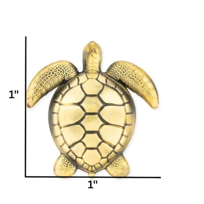 Beach & Ocean Lapel Pins - Gold & Silver Sea Life, Nautical & Tropical Designs - color: Antique Gold Sea Turtle, size: 10 Pack