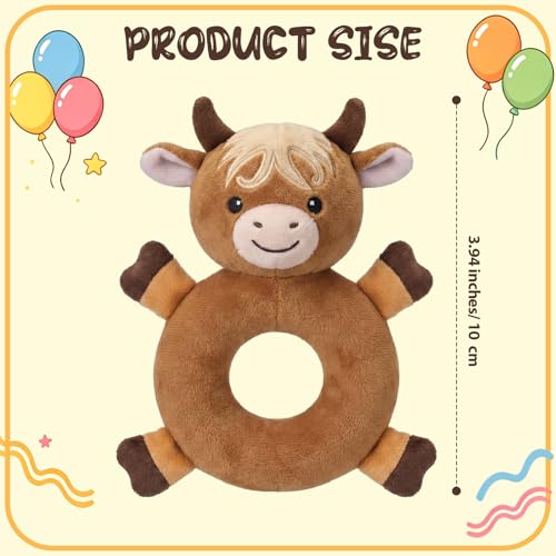Karenhi Highland Cow Tan Stuffed Animal Little Stuffed Animal Praying - color: Highland Cow