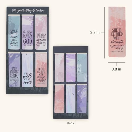 Christian Art Gifts Set of 6 Magnetic Bible Verse Bookmarks Scenic - color: Scenic #3
