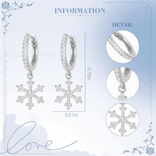 Cross Small Hoop Dangle Earrings 925 Sterling Silver CZ Diamonds Round Huggie Earrings For Men Women - style: snow silver