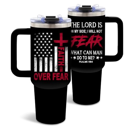 DUUV Faith over Fear Tumbler 40oz, Insulated Christian Gifts for Women Man - color: Not Fear Faith