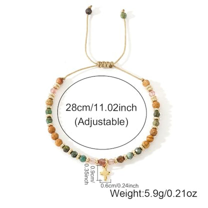 Christian Easter Gifts for Women,Cross Natural Stone Beaded Bracelet,Inspirational Religious Jewelry Gift - color: Confirmation