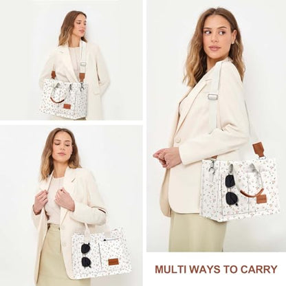 LHMTQVK Canvas Tote Bag for Women, Work & Bible Study Handbag - color: Pink Flower