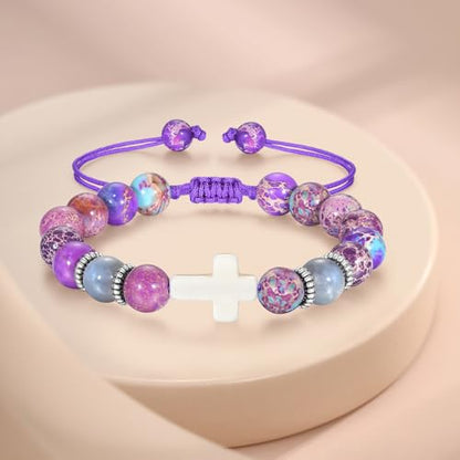 Bracelets for Girls Cross Soccer Bracelets Birthday Gifts for Girl - color: 1# 12th Birthday