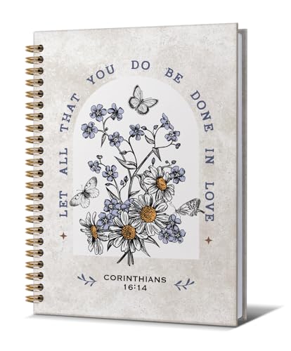 Christian Notebook For Women- Prayer Journal for Women Men,Inspirational Art Gifts for Church Members,Let You Do Be Done In Love Gold Spiral Bound Hardcover Bible Journaling,5.8"x8.3" - color: Bible 16:14