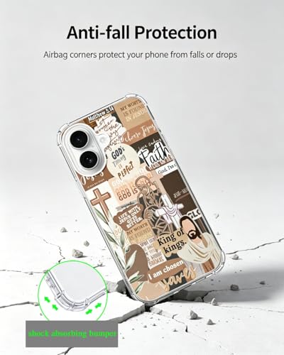 Jesus Faith Phone Case Compatible with iPhone 17, Christian Quotes Aesthetic Phone Cover for iPhone 17, Cool TPU Phone Case Cover - color: Jesus Faith Aesthetic