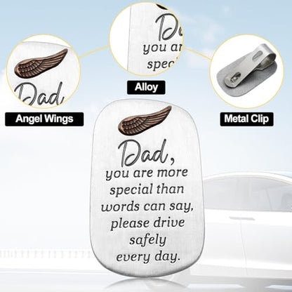 Fathers Day Male Gift Metal Car Visor Clip Drive Safe Auto Visor Clips Guardian Angel Inspirational Gifts 2 inches for Fathers Day Men Birthday car(Dad) - style: Dad