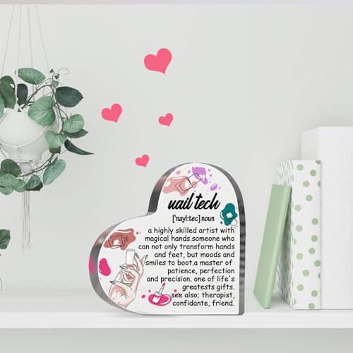 Nail Tech Gifts for Women, Thank You Gifts for Nail Tech, Manicurist Birthday Appreciation Gifts, Inspirational Sign for Nail Tech Room Decor, Gifts for Nail Technician Friends Sister - style: Nail Tech