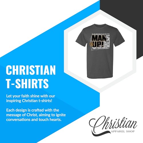 Twice Born Christian Faith Graphic T-Shirt, (Man Up), Religious, Jesus, Bible Believing Apparel, for Men & Women - size: X-Large