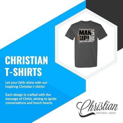 Twice Born Christian Faith Graphic T-Shirt, (Man Up), Religious, Jesus, Bible Believing Apparel, for Men & Women - size: 3X-Large