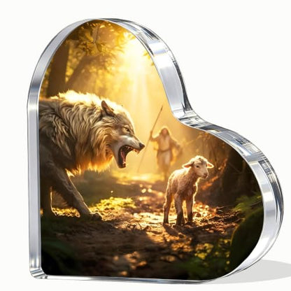 Religious Gift for Women Christian Jesus and Lamb Baptism Plaque Gifts - color: Jesus Gift C