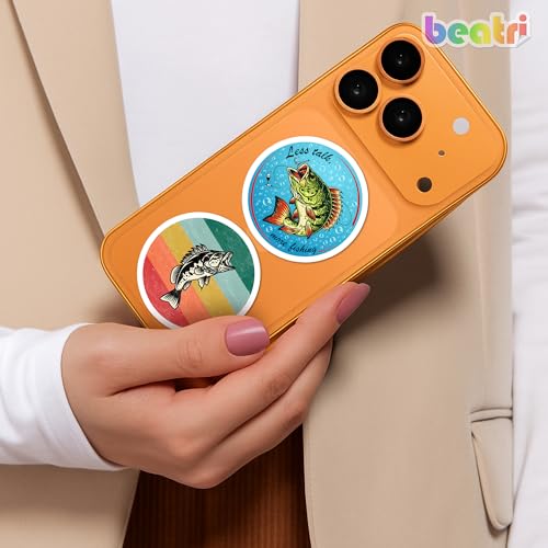 BEATRI Fishing Stickers 50Pcs Vinyl Waterproof Fishing Decor - color: Fishing Stickers