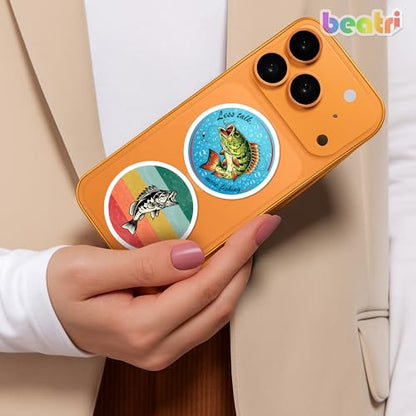BEATRI Fishing Stickers 50Pcs Vinyl Waterproof Fishing Decor - color: Fishing Stickers