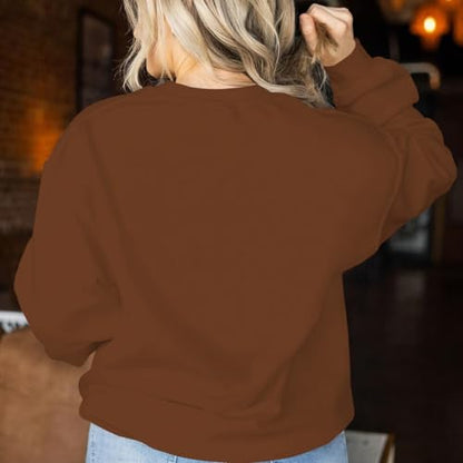 KEEVICI Christian Jesus Sweatshirts For Women Religious Bible Verse Cross Sweatshirt God Hoodie Faith Long Sleeve Shirts - color: Brown, size: X-Large