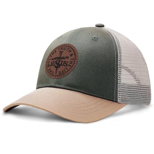 Christian Hats for Men Women Religious Gifts - color: Jesus- Grey Green