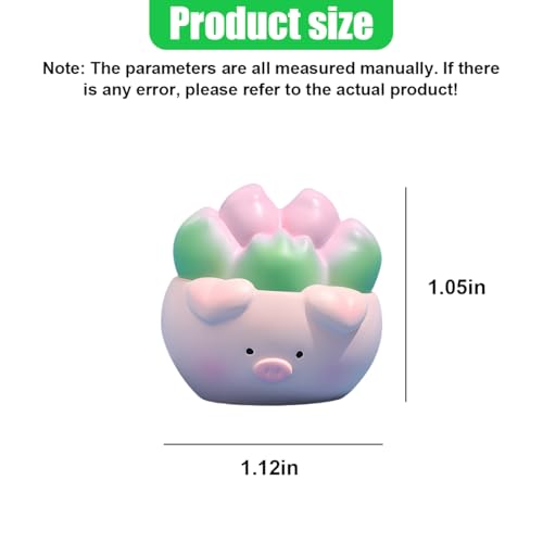 Kawaii Mini Potted Plant Car Dashboard Ornament, Cute Small Resin Plant Figurine Auto Center Console Decoration for Rearview Mirror Dash Desktop, Funny Car Interior Accessories for Women (Pig) - color: Pig