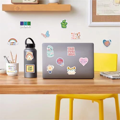 Mental Health Stickers,50Pcs self-Healing Aesthetic Positive Words Stickers for Scrapbooking Journal Water Bottle Laptop Kindle Suitcase Skateboard (Colours-B4) - color: Colours-b4
