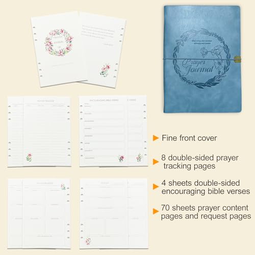 GoShambar Prayer Journal for Woman, Leather Bible Journal - color: Blue