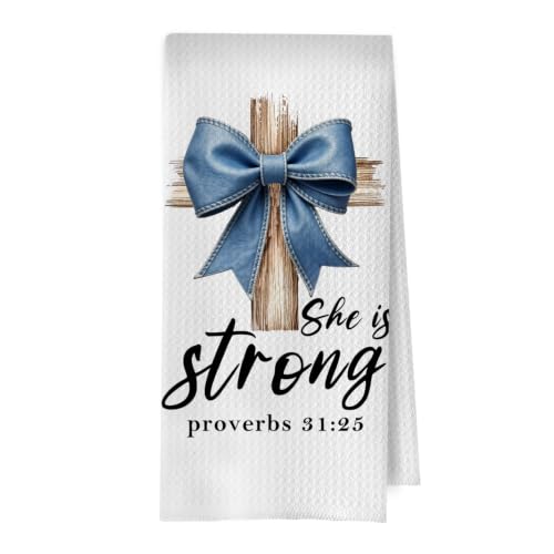 Coquette Christian Kitchen Towels - Bible Coquette Decorative Waffle Weave Dish Towels, Christian Gifts Hand Tea Towel, 16×24 Inches - color: Christian- 05