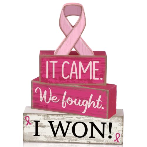 Lineshading 4 Pcs Breast Cancer Awareness Decor Pink Ribbon Table Decor - style: Breast Cancer