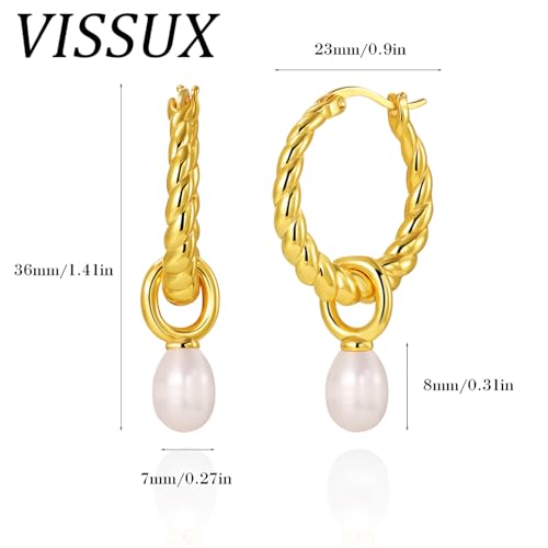 18K Gold Plated Hoop Earrings for Women, NICKEL-FREE & HYPOALLERGENIC, Timeless Jewelry Gift - color: Gold-Pear