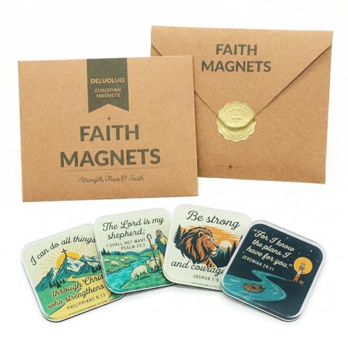 4 Pcs Christian Magnets for Refrigerator - Acrylic Scripture Fridge Magnets with Gift Packaging - Bible Verse Decor, Inspirational Scripture Gifts, Religious Decor for Kitchen Fridge, Locker - color: Story