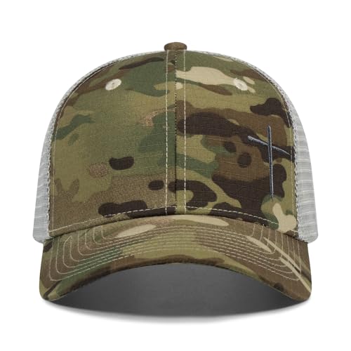 Christian Hats for Men Women,Jesus Cross Hat Christian Religious Gifts for Birthday/Christmas - color: 293.camo-7