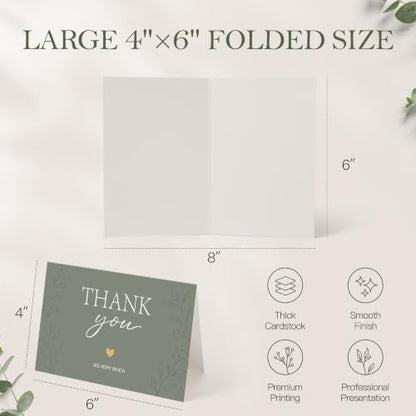 30-pack Thank You Cards Bulk with Envelopes & Stickers, Blank Note Cards