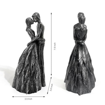 Anniversary Wedding Engagement Gift, Black Embrace Statue for Couple - color: Black-embrace