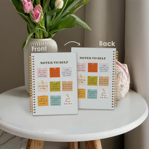 Note to Self Mental Health Journal, Inspirational Spiral Notebook, Motivational Positivity Journal, Inspirational Journal for Women, Positive Affirmations Quote Hardcover Notebooks 5.5x8.3 - color: Notes to self