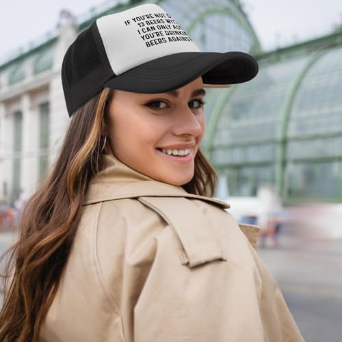 Black Trucker Hat with Funny Saying, Funny Hat for Men & Women - color: Allblack-13
