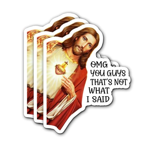 OMG You Guys that’s Not What I Said Stickers Decals Vinyl Waterproof - Journaling Funny Jesus Christian Stickers for Water Bottles, Phone Laptop (OMG) - color: Omg