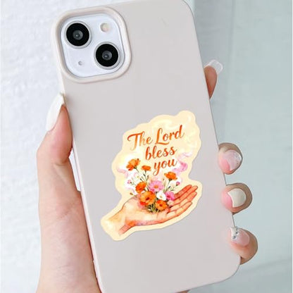 50PCS Christian Stickers, Bible Verse Religious Vinyl Decals, Waterproof Inspirational Faith Quote Stickers for Water Bottle, Laptop, Scrapbook,Phone, Skateboard, Luggage, Teens Girls, - color: Watercolor Motivational Stickers -5