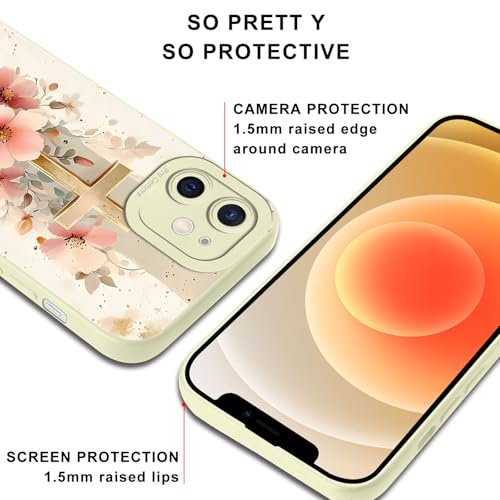 2 Pack Christian Jesus Cross Phone Case for iPhone 12 Case Flower Pattern Shockproof Soft Protective for Women Men Phone Cover Funda for iPhone 12 6.1 Inch - color: Cross, size: for iPhone 12