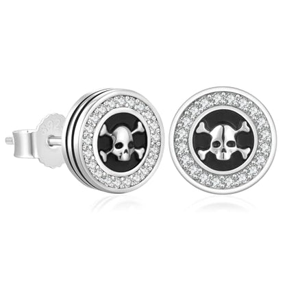 KRKC&CO Earrings for Men, Sterling Silver Earrings Studs, Hypoallergenic - color: Black C