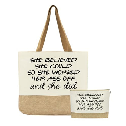 FriendsTote Bag, Funny gift Friend Tote bag, Best friend Makeup Bag, for Women Men Best Friends Birthday Gift - color: Believed 0158