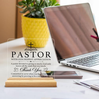 Pastor Appreciation Gifts Christian Pastor Gift Acrylic Desk Sign - color: M60A06
