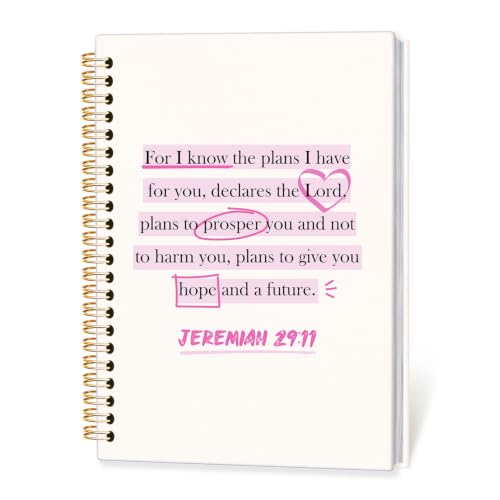 Christian Spiral Notebook, Jeremiah 29:11 Bible Journal for Women,A5 - color: Bible-Jeremiah 29:11
