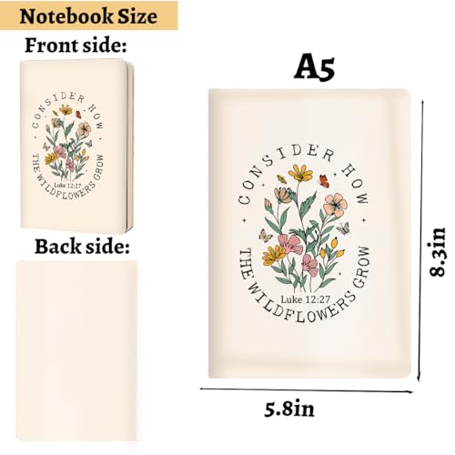 Beige Christian Hard Shell Journal Notebook 200 Sheets (5.8 x 8.3) - color: Multi 1152