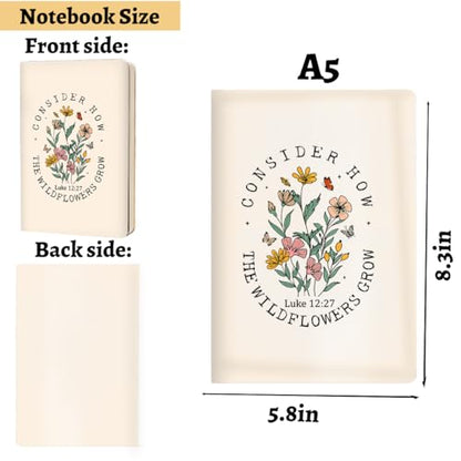 Beige Christian Hard Shell Journal Notebook 200 Sheets (5.8 x 8.3) - color: Multi 1152