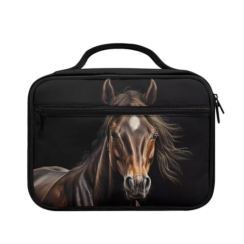 Bible Cover Church Carrying Book Case Polyester Bible Protective with Pen Slots and Zippered Pocket Customizable - color: Brown Horse