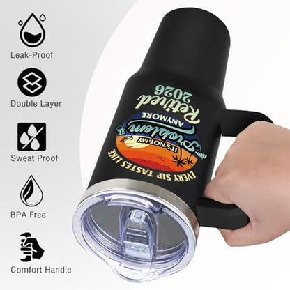 Retirement Gifts for Men Woman 2026 - Funny Retirement Tumbler 40oz, Retired Gift for Women Men Coworkers Boss From Colleague Friend Family, Goodbye/Going Away/Farewell Gifts Coffee Tumbler Cup - color: Retired 2025
