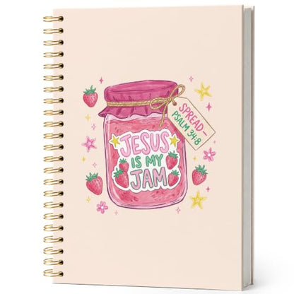 Strawberry Jesus Christian Notebook Journal for Women 5.5x8.3 - color: jesus is my jam