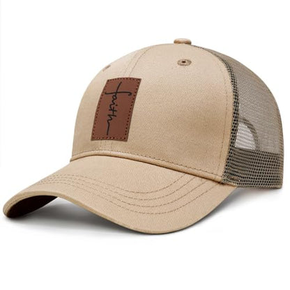 Christian Hats for Men Women Religious Gifts - color: Faith- Khaki
