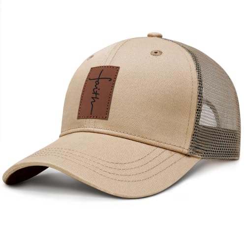 Christian Hats for Men Women Religious Gifts - color: Faith- Khaki