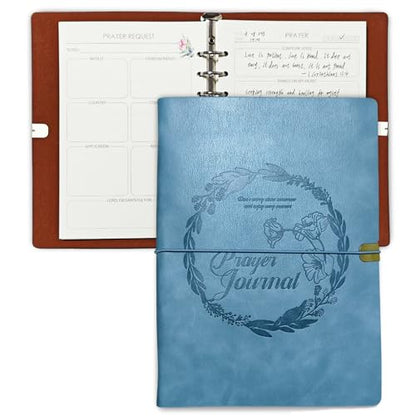GoShambar Prayer Journal for Woman, Leather Bible Journal - color: Blue