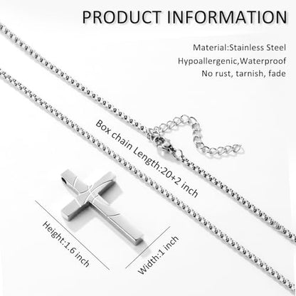 Basketball Cross Necklace for Boys Men - color: Silver, style: 1：9 Be strong Be brave Be fearless